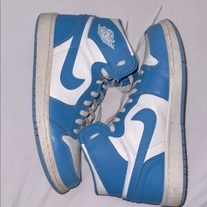 Blue and White High-Top Sneakers, size 11